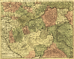 Карта Московии, южный лист, Г.Делиль 1709 г.